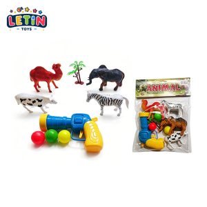 Safari Animal Figures Set with Toy Gun & Balls