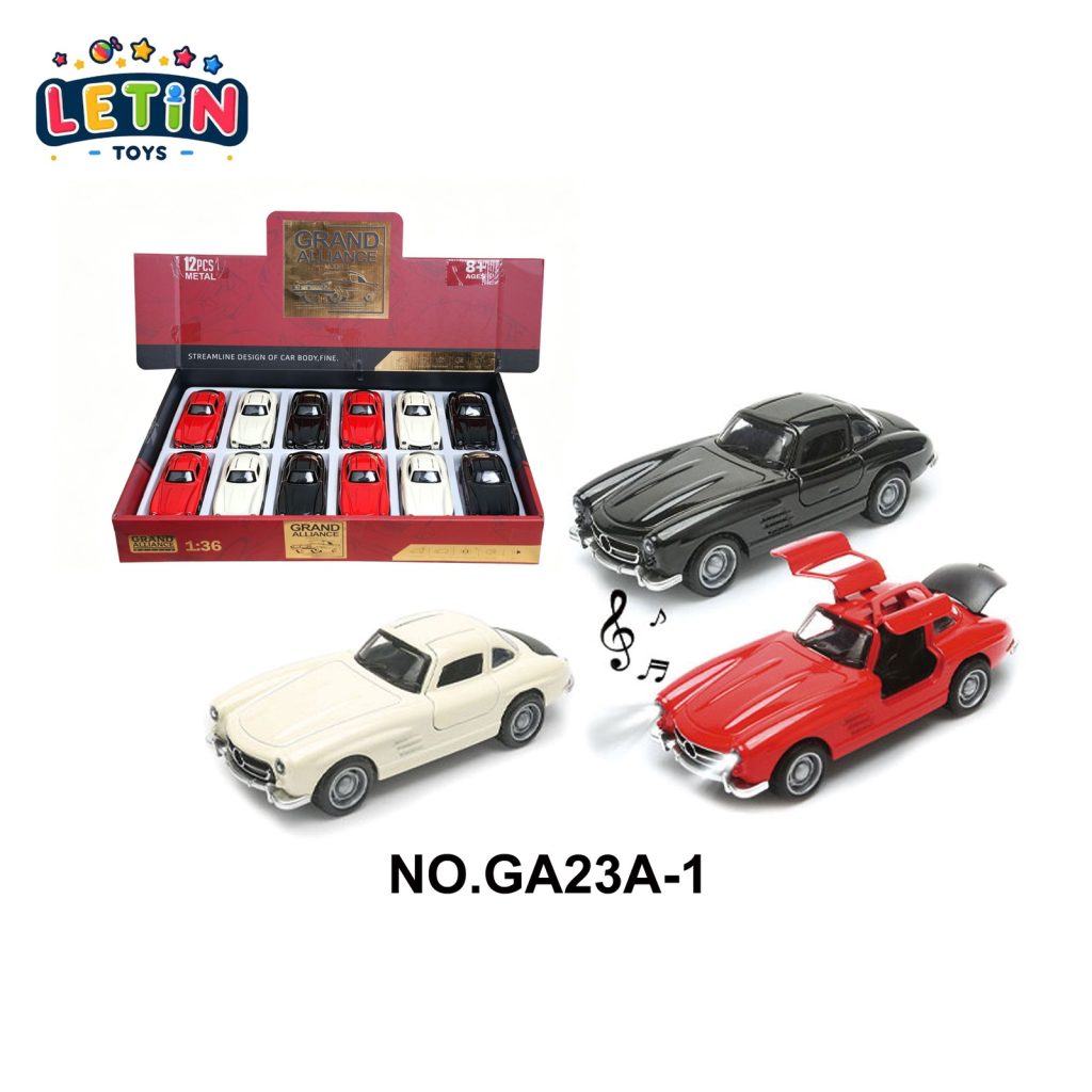 Vintage Diecast Pull-Back Car, 3 Colors