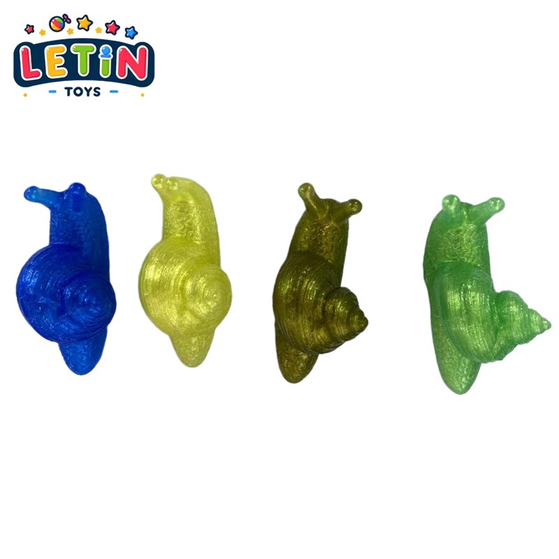 45-Piece Pearlescent Soft Rubber Snail Figures (4 Colors)