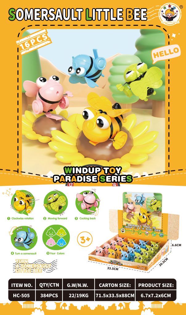 Somersault Little Bee Wind-up Toy (16pcs)