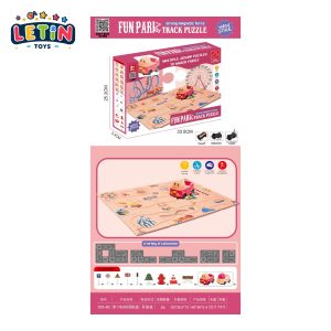 Carrot Car Puzzle Track Set (12 Pieces with Road Signs)