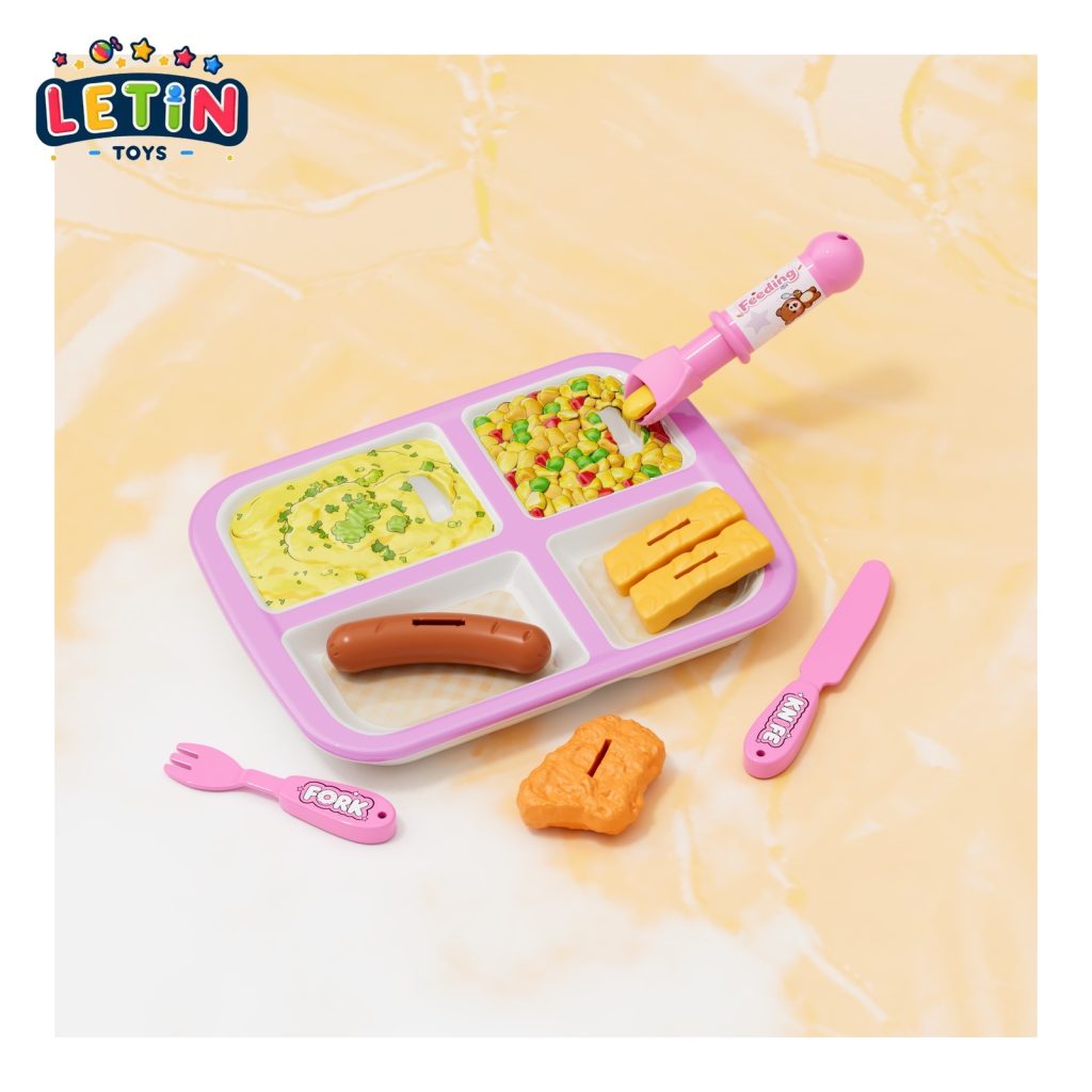 8pcs Pretend Play Feeding Dinner Plate Set
