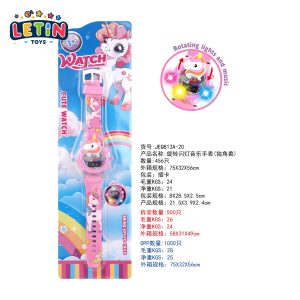 Unicorn Doll Head Spinning Light-Up Musical Toy Watch