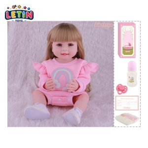 55cm Reborn Baby Doll 22 inch with Bottle and Accessories – Style 2