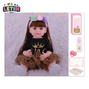 55cm Reborn Baby Doll 22 inch with Bottle and Accessories – Style 3