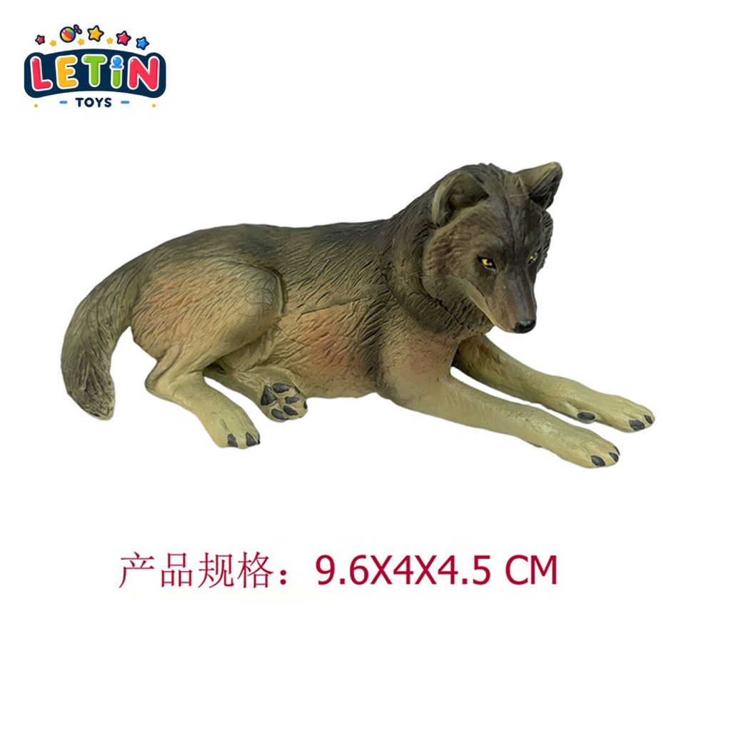 Lying Grey Wolf Figurine