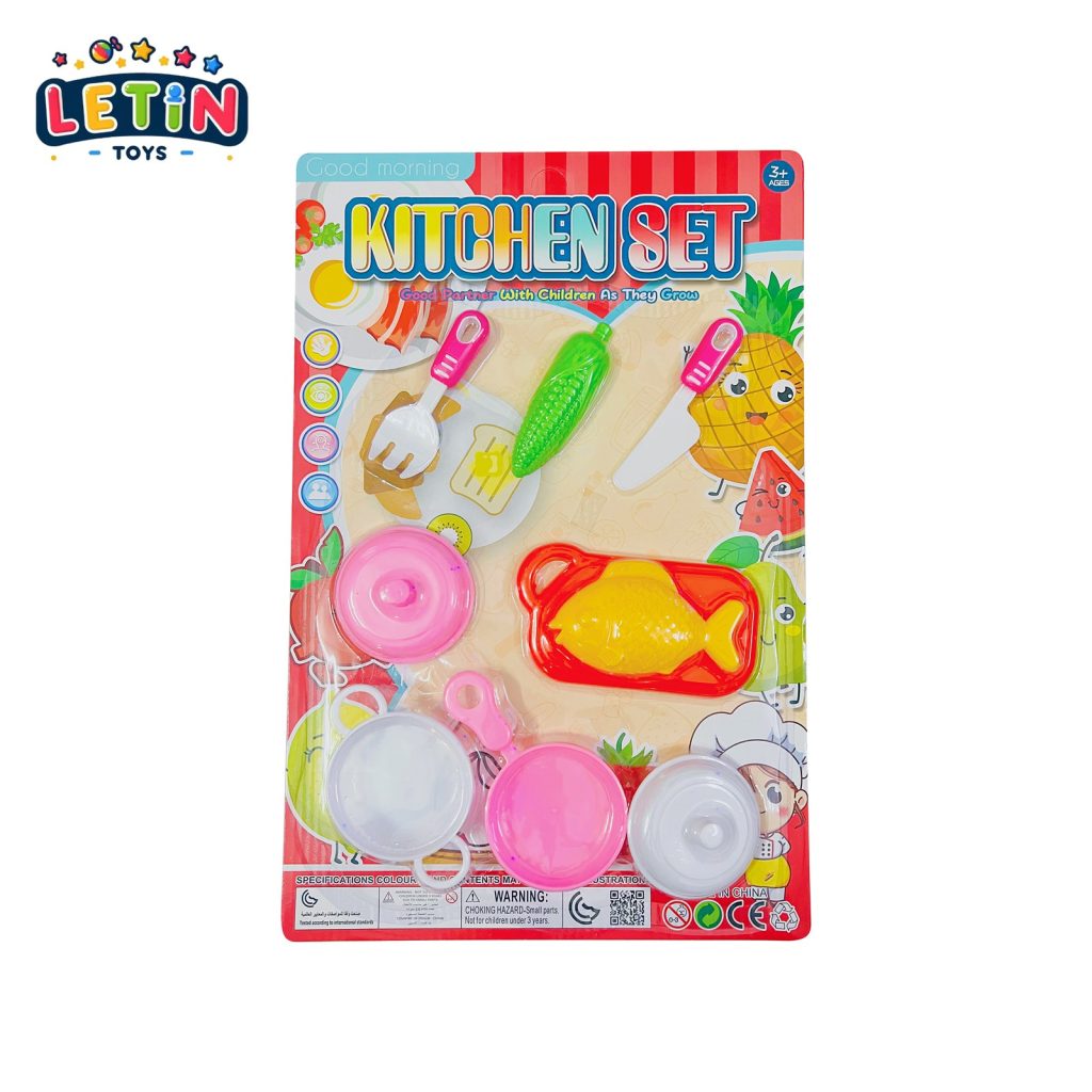 Cartoon Tableware Kitchen Play Set (Solid Colors)