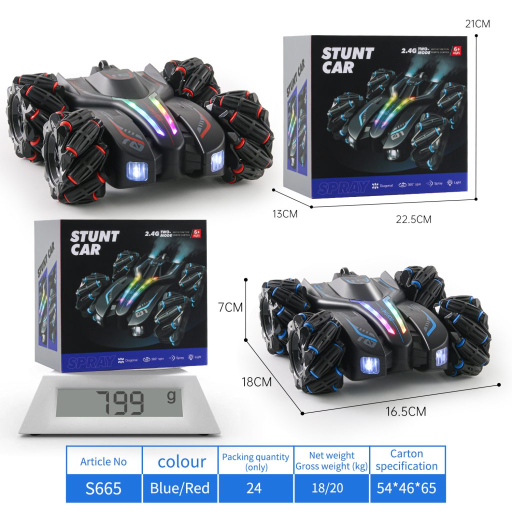 Dual RC Stunt Car with Spray