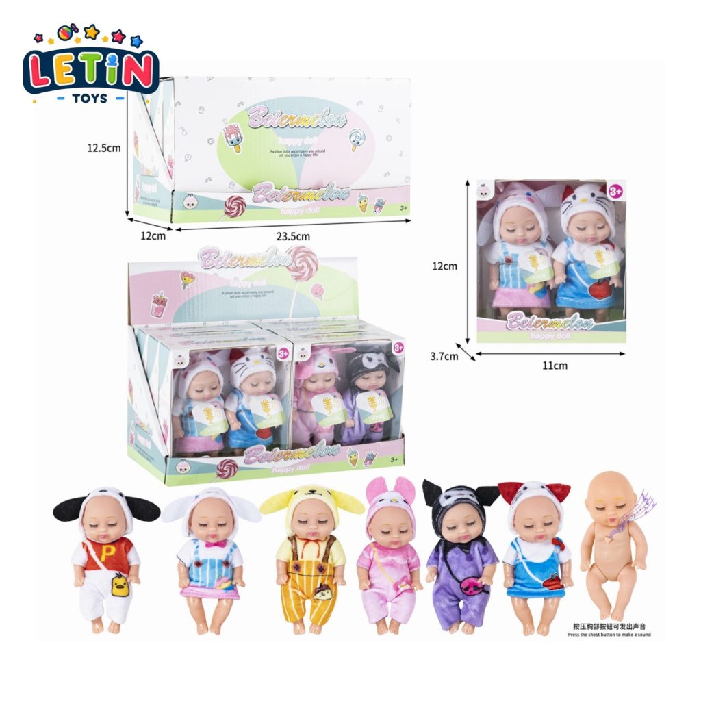 Sleeping Baby Doll, 4-Inch, 6-Piece Assorted Set