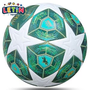 9-inch Machine-Stitched Soccer Ball (Green-White Star)