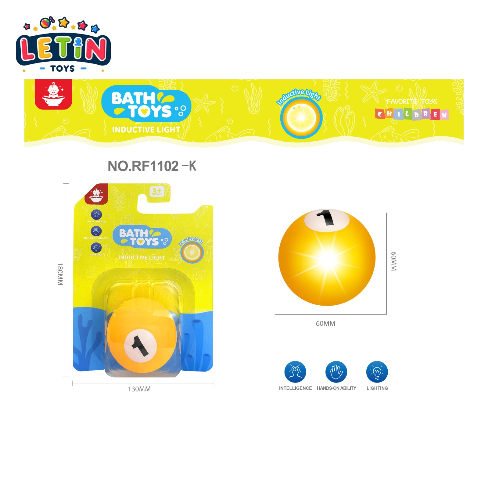 Light-Up Water Squirt Toy, Billiard Ball Design wholesale