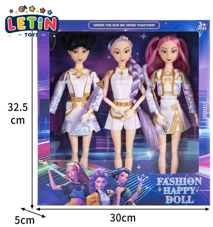 11.5-inch Poseable Fashion Doll Trio with Accessories