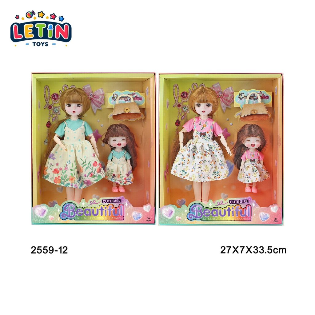 12-Inch 21-Joint Fashion Doll with Mini Doll and Bag