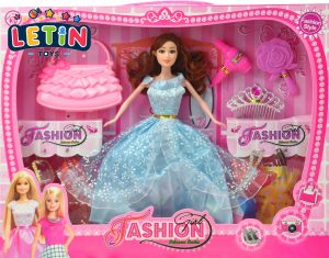 11.5-inch Fashion Doll Playset with Crown, Handbag and Hair Dryer