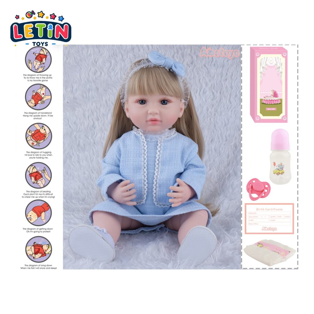 22-Inch Reborn Baby Doll with Wig, Full Vinyl Body