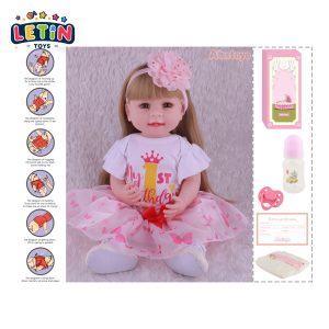 22-Inch Reborn Baby Doll, Soft Vinyl with Wig Cap