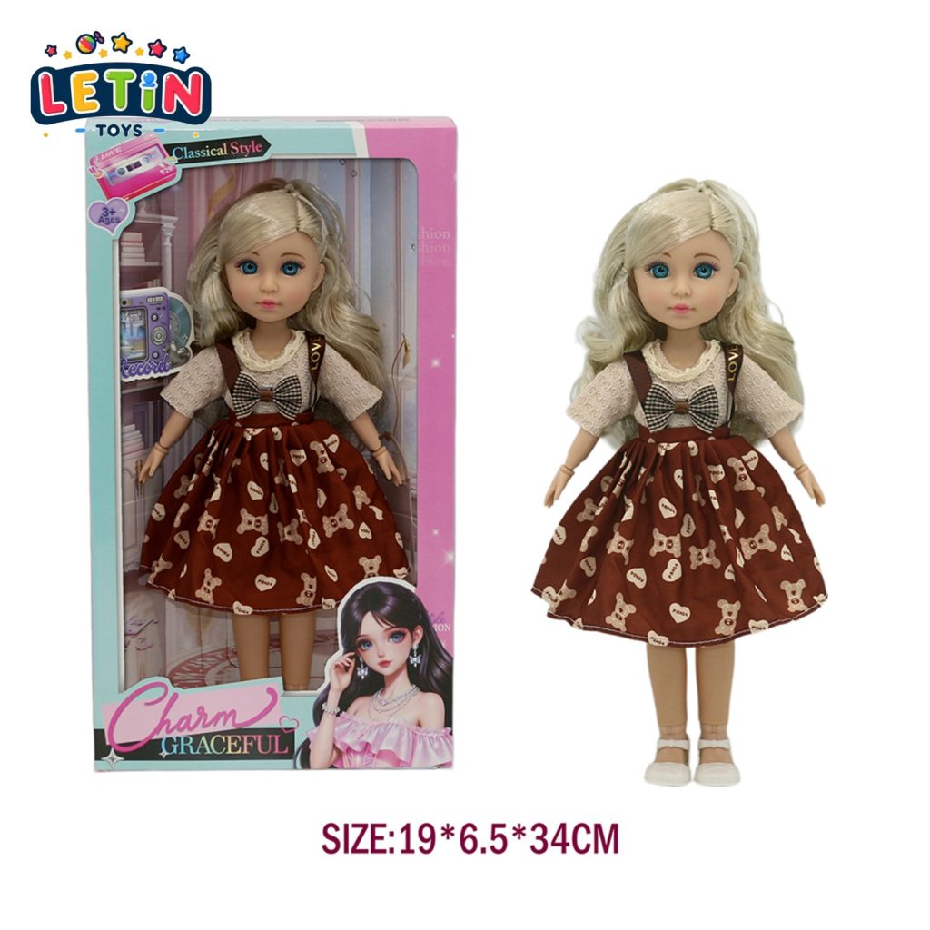 Fashion Doll 12 Inch with 15 Movable Joints (Brown)