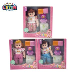 12-Inch Baby Doll with Teddy Bear & Diaper Accessories, 3 Styles