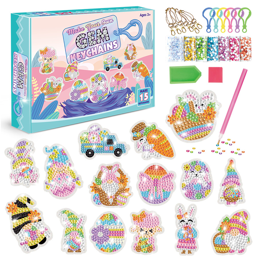 Easter DIY Diamond Painting Keychain Kit
