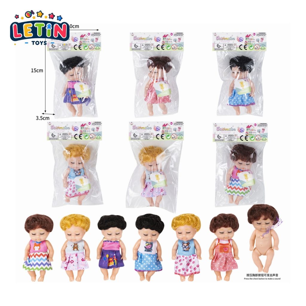 4-Inch Sleeping Baby Doll with Sound IC, 6 Styles – Batch B