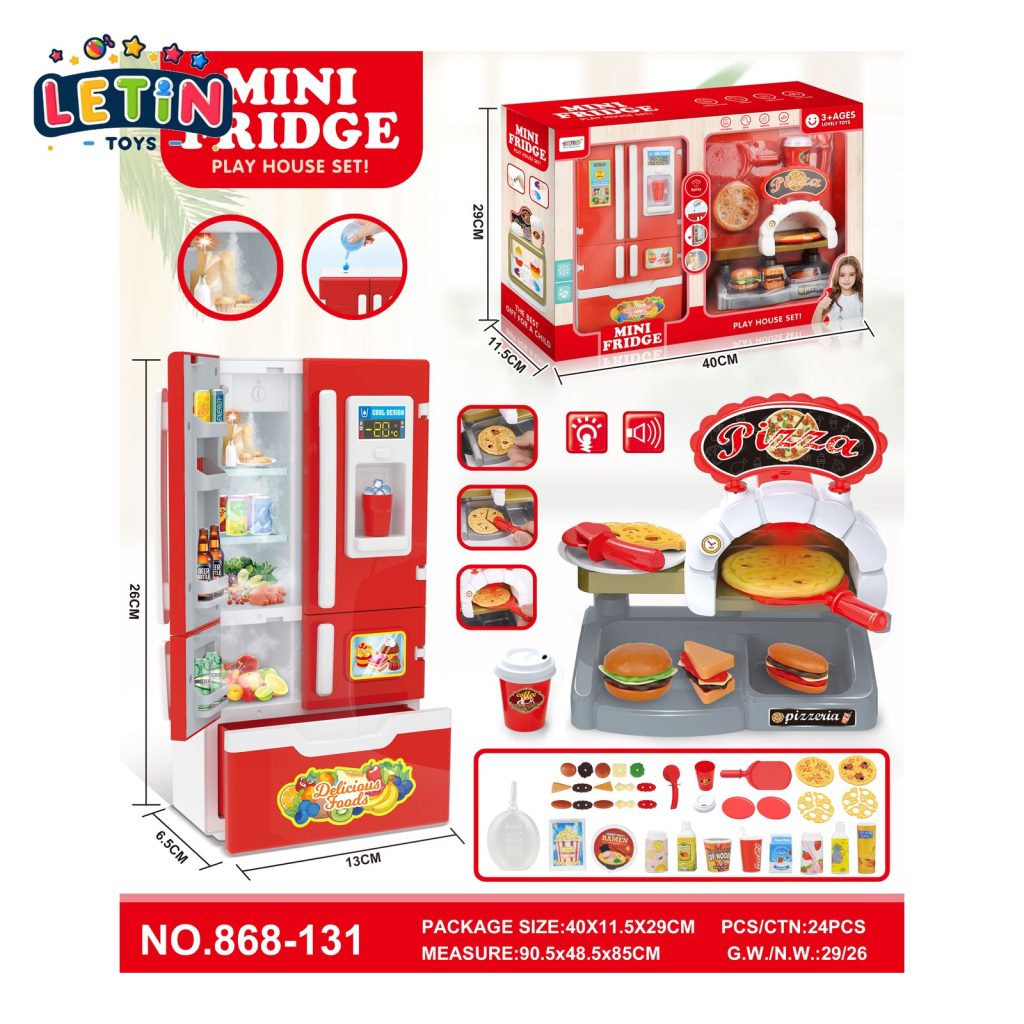Refrigerator Playset with Pizza Set (Light and Sound)