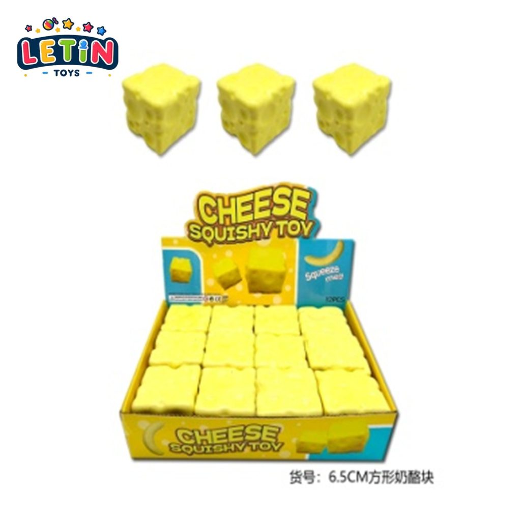 12PCS Square Cheese Block Squishy Toy Large Pack