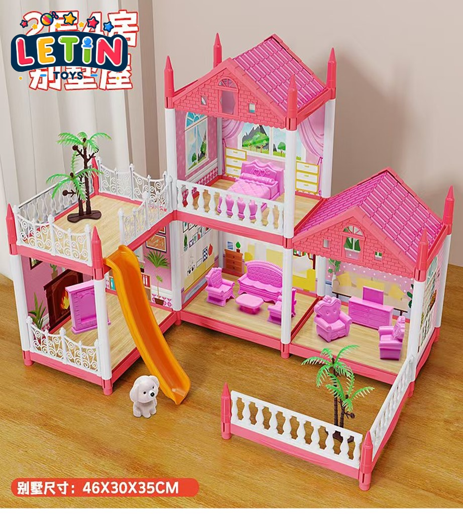Dollhouse Villa Playset (Pink)