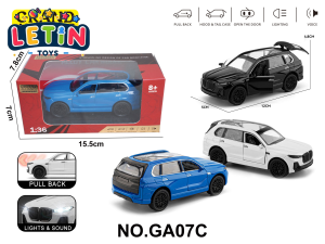 X7 1:36 Diecast Car with Light & Sound (3 Colors)