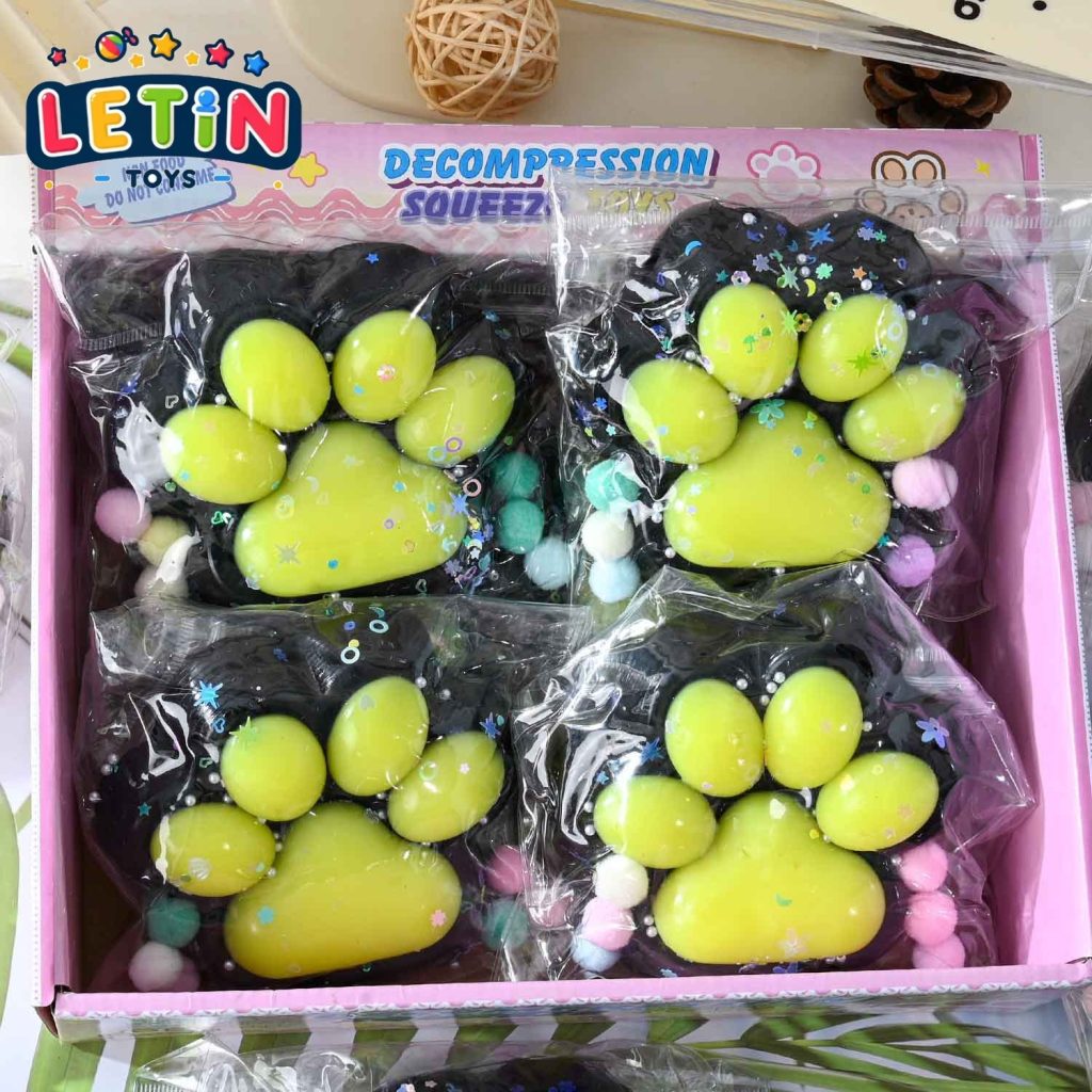 8pcs Jumbo Sequin Cat Paw Squishy Toy