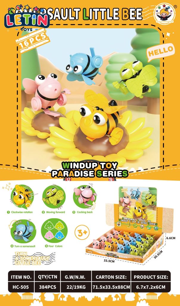 Somersault Little Bee Wind-up Toy (16pcs)