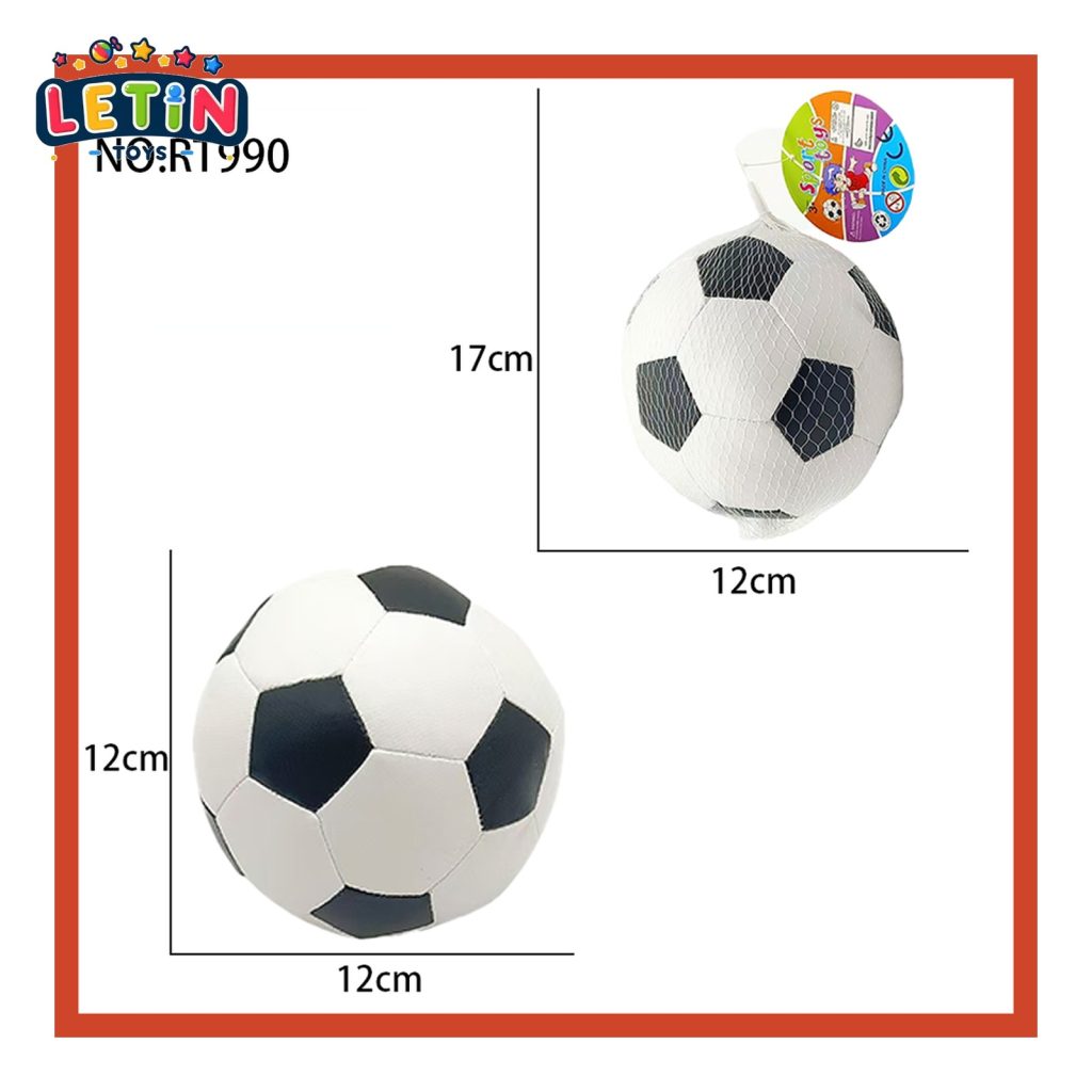 5-Inch Black and White Soft Fabric Soccer Ball