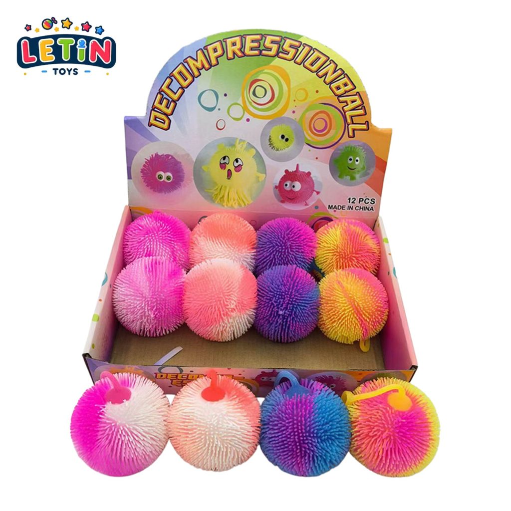 12-Piece Light-Up Fluffy Puffer Ball Squishy Set