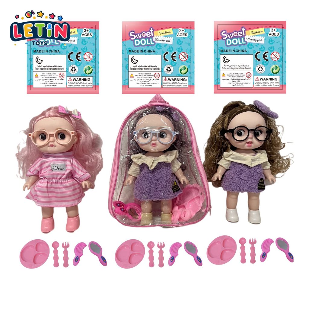 12-inch Baby Doll with Tableware, Comb & Mirror (3 Styles)
