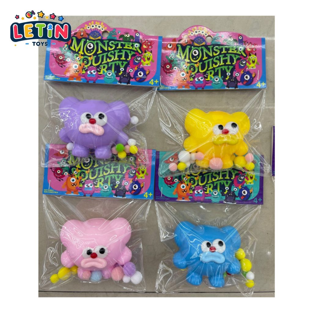 16 pcs Googly-Eye Squishy Squeeze Toy Set (4 Colors)