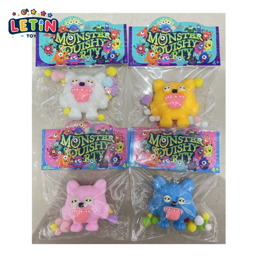 16 pcs Buck-Tooth Puppy Squishy Squeeze Toy Set (4 Colors)