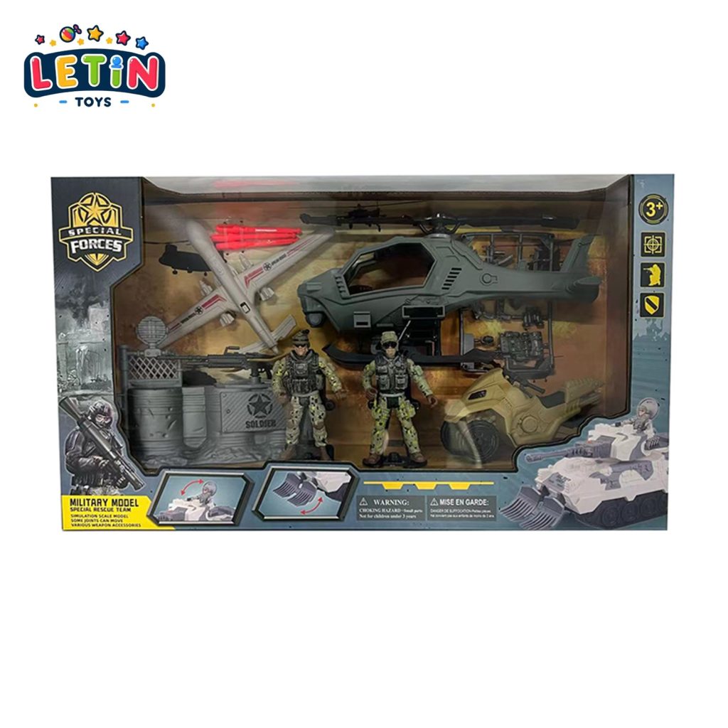 Large Military Battle Playset with Soldiers & Vehicles