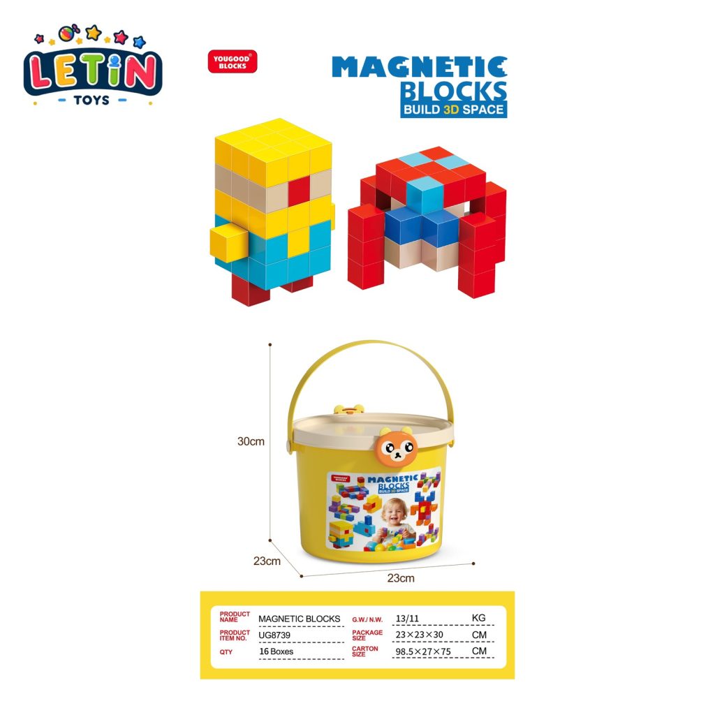 100-Piece Mini Magnetic Blocks with Storage Bucket