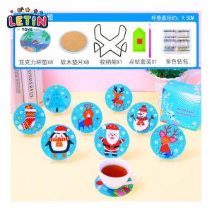 DIY Diamond Painting Coaster Set, Christmas Theme