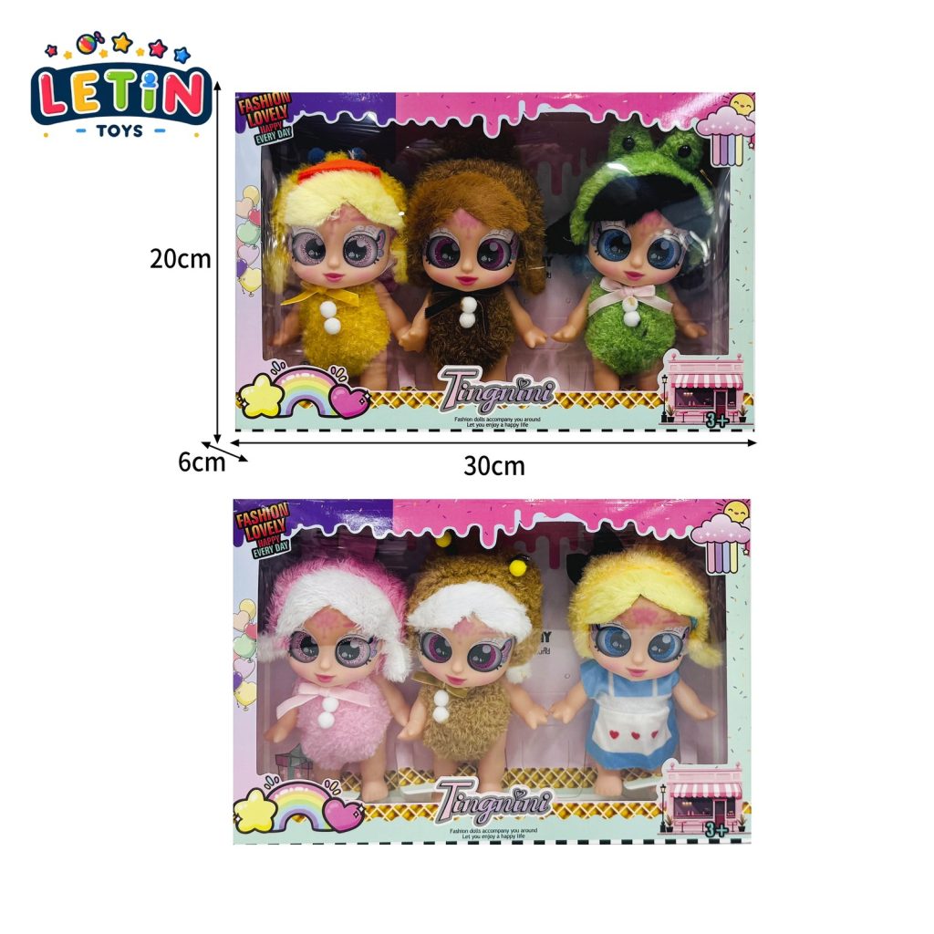 7-Inch Vinyl Doll with 5D Eyes and Plush Outfit