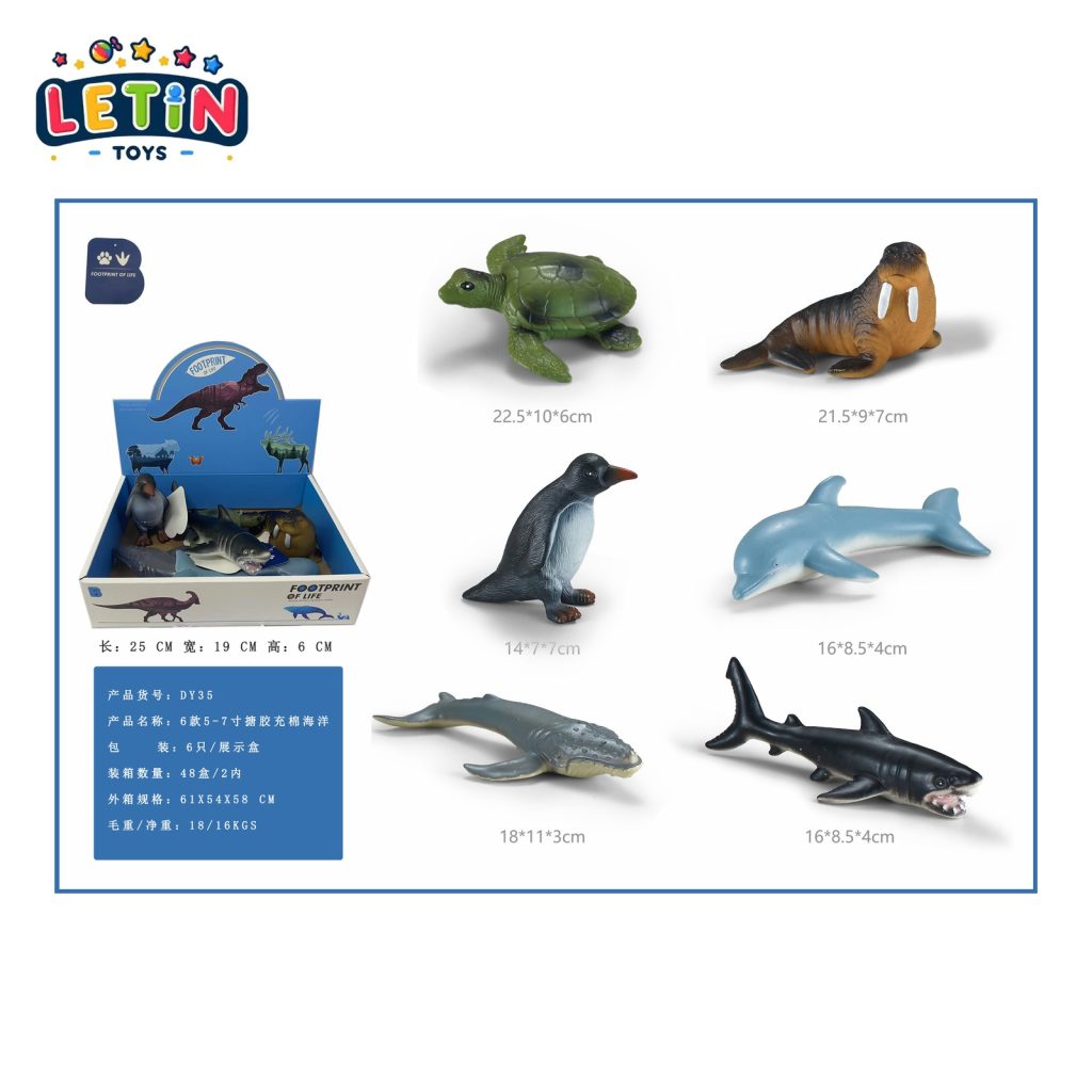 6-Piece Soft Vinyl Sea Animal Figure Set