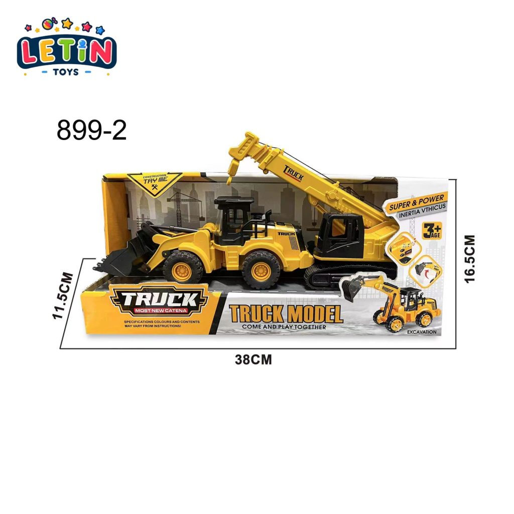 Bulldozer and Crane Truck Set with Sound