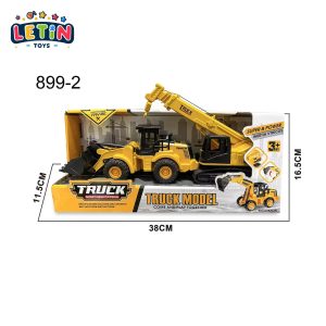 Bulldozer and Crane Truck Set with Sound