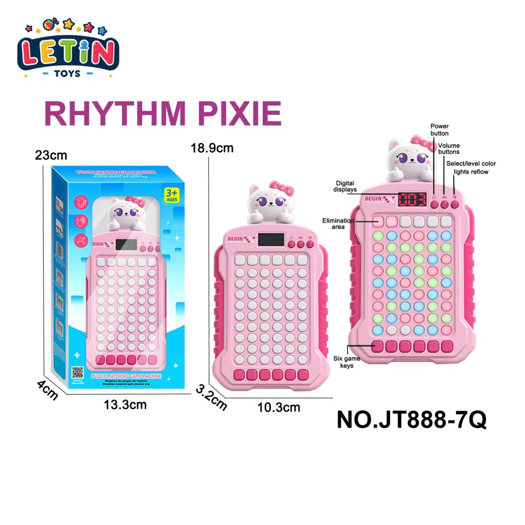 Handheld Match-3 Puzzle Game Console with Light and Music