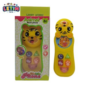 Two-Bead Tiger Cartoon Phone Toy with Light and Music