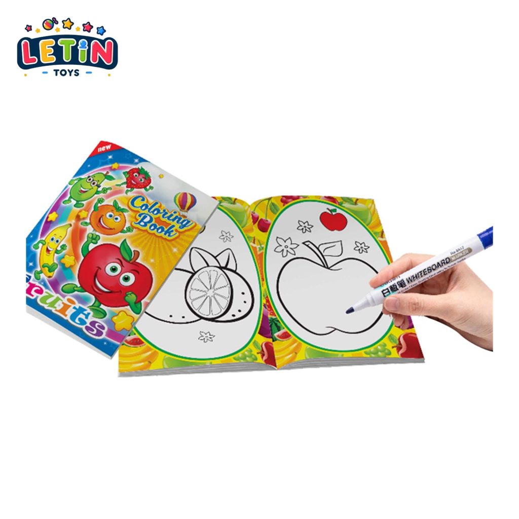 English Coloring Book with Markers