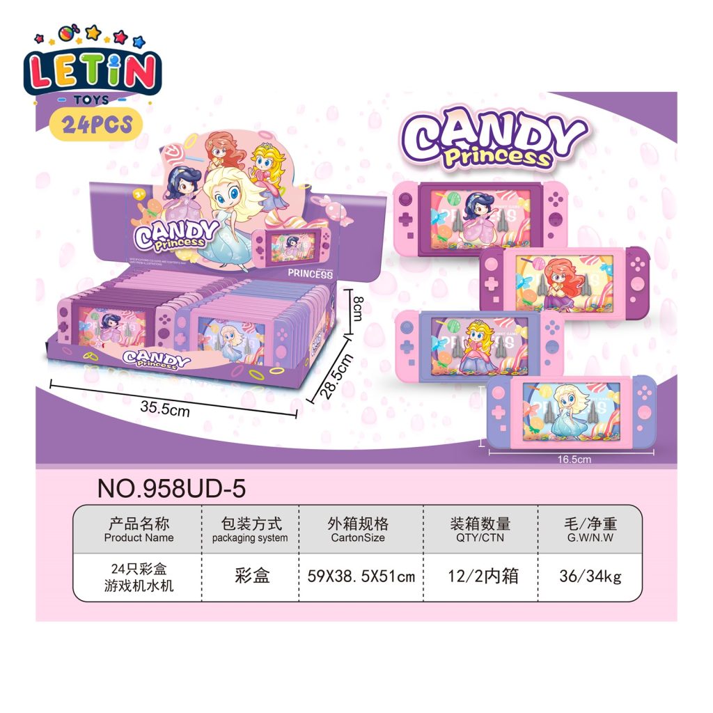 24PCS Candy Princess Handheld Water Ring Game, 4 Styles