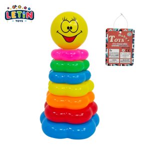 7-Layer Smiley Rainbow Stacking Ring Toy