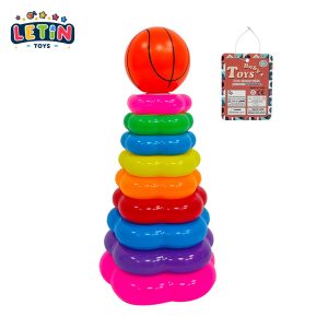 9-Layer Basketball Rainbow Stacking Ring Toy