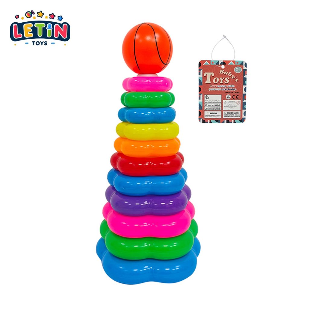 11-Layer Basketball Rainbow Stacking Ring Toy