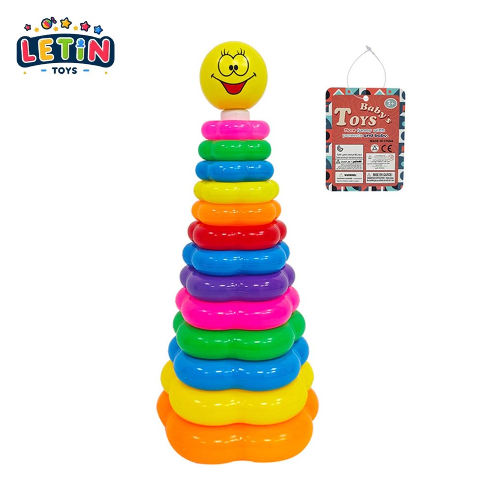 13-Layer Smiley Rainbow Stacking Ring Toy